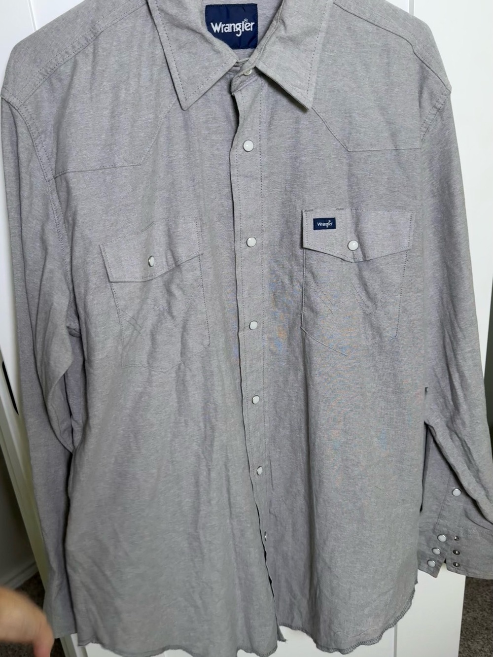 Wrangler Men's Gray Western Snap Shirt